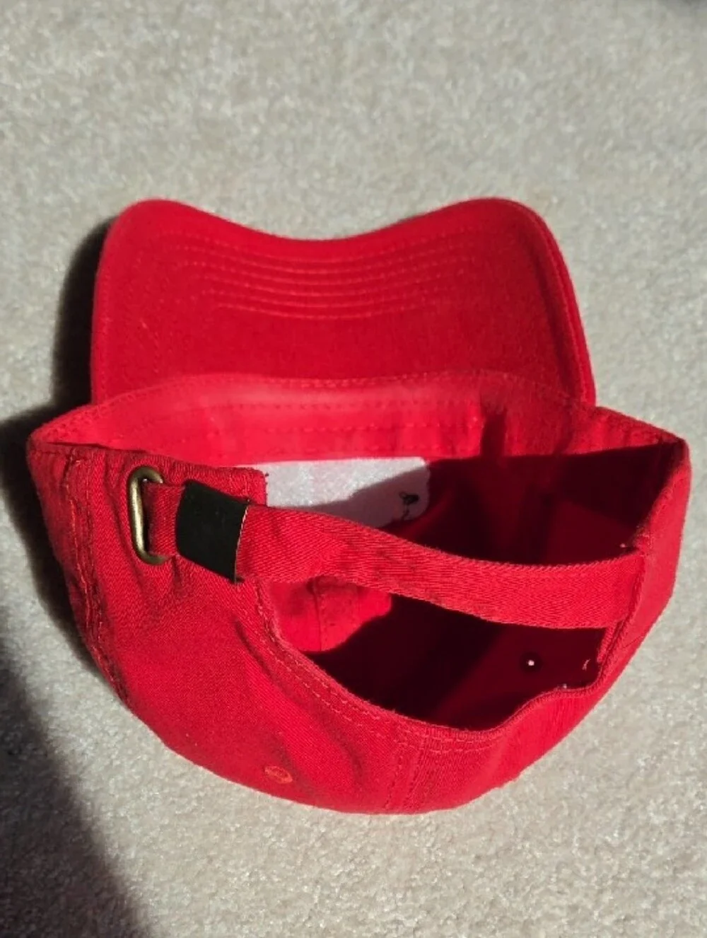 Red Baseball Cap with White Buffalo Embroidery